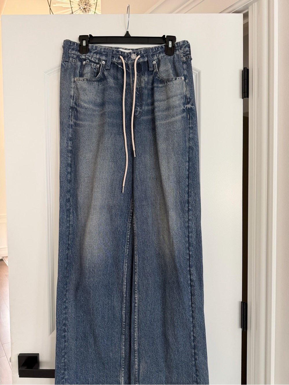 rag & bone Miramar High Rise Drawstring Tie Waist Wide- Leg Jeans - Picture 2 of 4